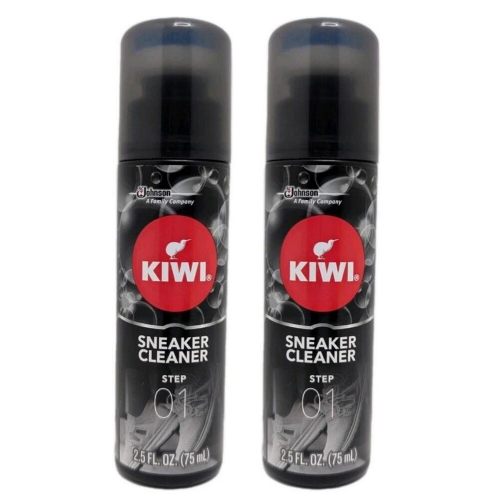 Kiwi Sneaker Clean Up Step 01 Cleaner 2.5oz 2 Pack - Scrub Tip Cleans Shoes Fast